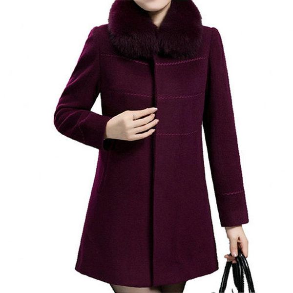 women's wool & blends winter woolen coat middle-aged women long parka autumn warm thick coats plus size womens fur collar, Black
women's wool & blends winter woolen coat middle-aged women long parka autumn warm thick coats plus size womens fur collar, Black