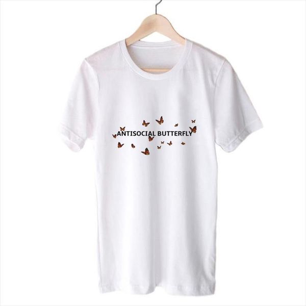 antisocial butterfly t shirt women harajuku funny graphic tees summer ladies short sleeve aesthetic clothes poleras mujer, White
antisocial butterfly t shirt women harajuku funny graphic tees summer ladies short sleeve aesthetic clothes poleras mujer, White