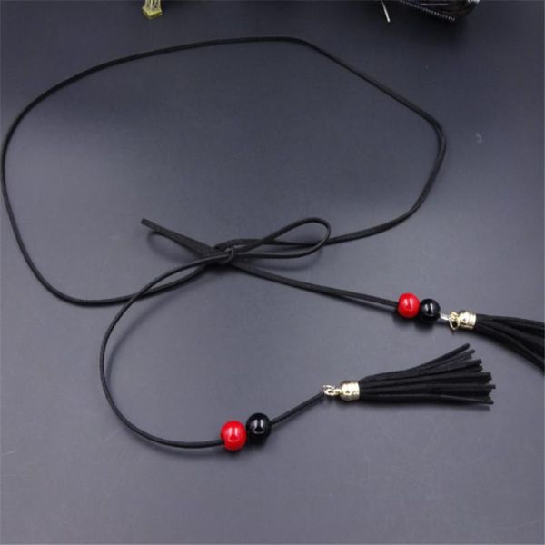 women belt hand-knit braid tassel party belts fringe beads string waistband belt for female dress waistband cinturon mujer, Black;brown
women belt hand-knit braid tassel party belts fringe beads string waistband belt for female dress waistband cinturon mujer, Black;brown