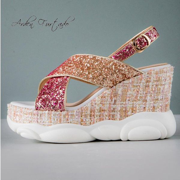 arden furtado 2020 summer fashion women's shoes buckle strap comfortable wedges platform sandals personality bling bling ladies, Black
arden furtado 2020 summer fashion women's shoes buckle strap comfortable wedges platform sandals personality bling bling ladies, Black