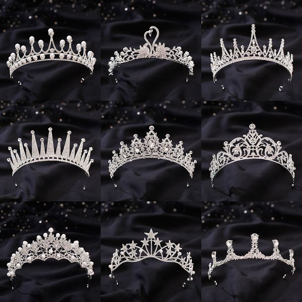 new korean bridal headdress sweet diamond queen crown wedding dress studio p hair accessories, Silver
new korean bridal headdress sweet diamond queen crown wedding dress studio p hair accessories, Silver