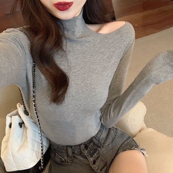 2020 autumn new style machine off shoulder standing collar bottoming shirt slim solid color with long sleeve t-shirt for women
2020 autumn new style machine off shoulder standing collar bottoming shirt slim solid color with long sleeve t-shirt for women