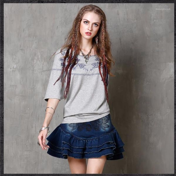 boutique women's 2019 summer new irregular t-shirt vintage embroidered slim large size t-shirt1, White
boutique women's 2019 summer new irregular t-shirt vintage embroidered slim large size t-shirt1, White