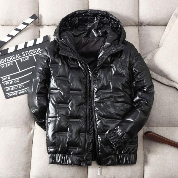 autumn winter men's light white duck down jacket fashion brand glossy embossed hooded overcoat warm waterproof shiny coats male, Black
autumn winter men's light white duck down jacket fashion brand glossy embossed hooded overcoat warm waterproof shiny coats male, Black
