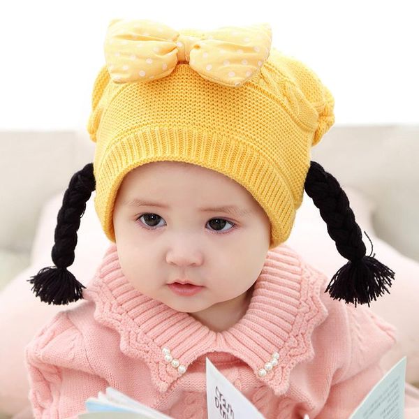 hair accessories cute baby wig hats bow-knot children's knitted braids hat for 3 to 18 months girls infant caps winter autumn head supp, Slivery;white
hair accessories cute baby wig hats bow-knot children's knitted braids hat for 3 to 18 months girls infant caps winter autumn head supp, Slivery;white