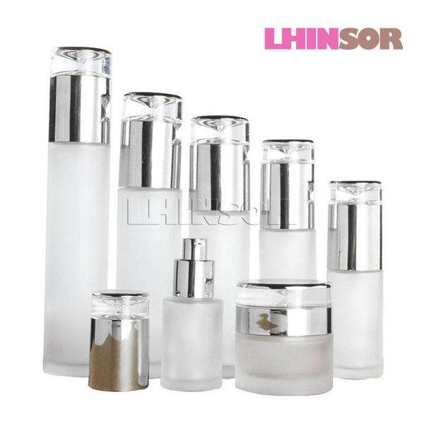 5pcs/lot frosted glass silver gold lid press pump spray lotion toner perfume bottles cream jars cosmetic packaging container
5pcs/lot frosted glass silver gold lid press pump spray lotion toner perfume bottles cream jars cosmetic packaging container