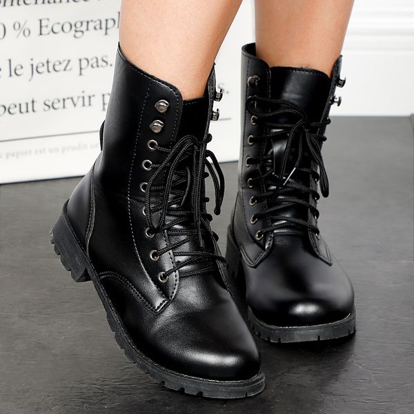 boots women's shoes mid calf block heels ladies pu leather lace up cool motorcycle comfortable female autumn footwear 2021, Black
boots women's shoes mid calf block heels ladies pu leather lace up cool motorcycle comfortable female autumn footwear 2021, Black