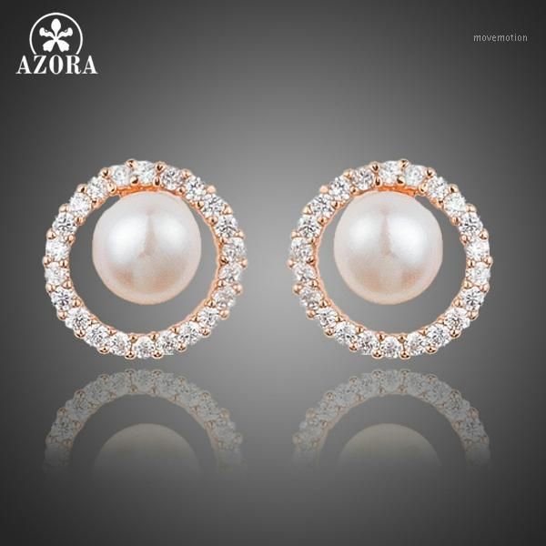 azora noble shaped imitation pearl stud earrings serround one row rose gold color jewelry te02121, Golden;silver
azora noble shaped imitation pearl stud earrings serround one row rose gold color jewelry te02121, Golden;silver