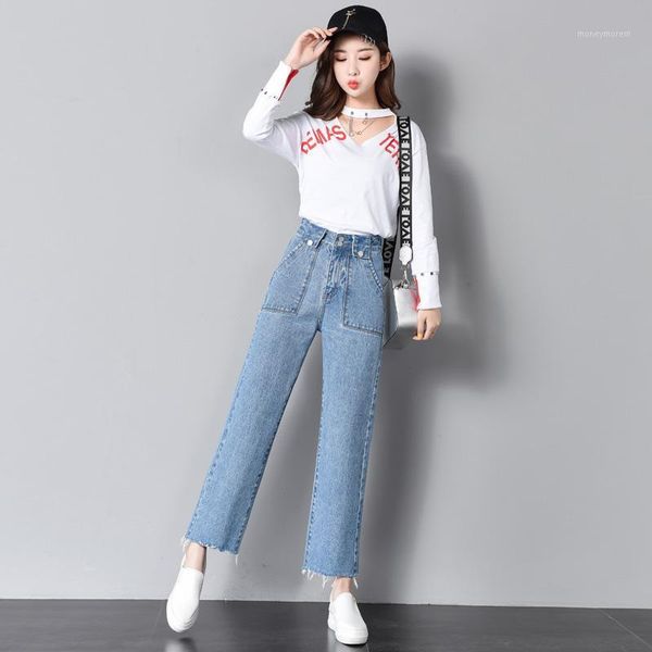women's jeans 2021 loose washed cotton soft female high waist knee length pants women sweet student blue casual trousers1
women's jeans 2021 loose washed cotton soft female high waist knee length pants women sweet student blue casual trousers1