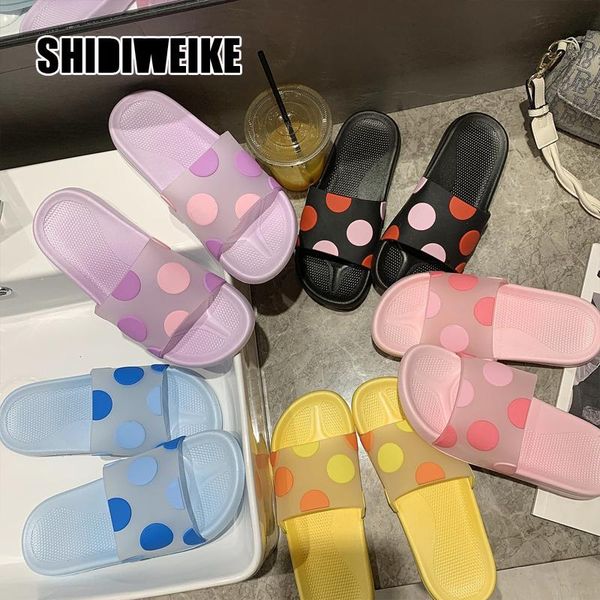 summer slippers sandals shoes woman 2021 polka dots transparent open toe flip flops clear women outdoor flat beach slides vb079, Black
summer slippers sandals shoes woman 2021 polka dots transparent open toe flip flops clear women outdoor flat beach slides vb079, Black