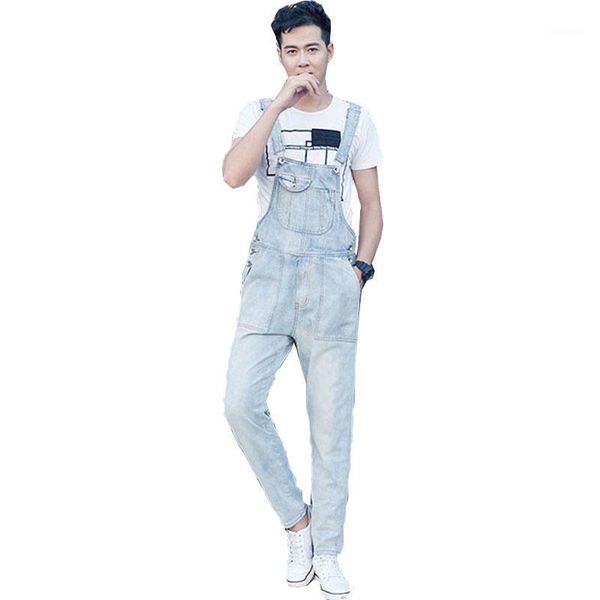 2020 new autumn men's denim jumper trousers loose casual light white jumpsuit super denim workwear fashion pocket workwear1, Blue
2020 new autumn men's denim jumper trousers loose casual light white jumpsuit super denim workwear fashion pocket workwear1, Blue