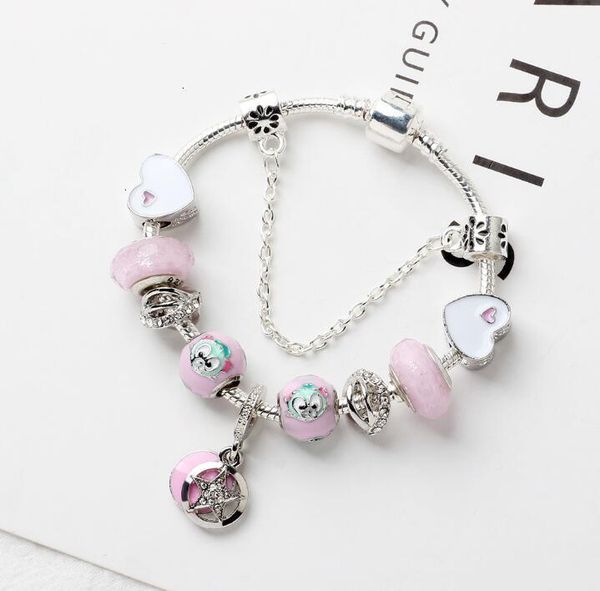 18 19 20 cm charm 925 bracelets silver for women royal heart bracelet pink crystal beads diy jewelry with custo
18 19 20 cm charm 925 bracelets silver for women royal heart bracelet pink crystal beads diy jewelry with custo