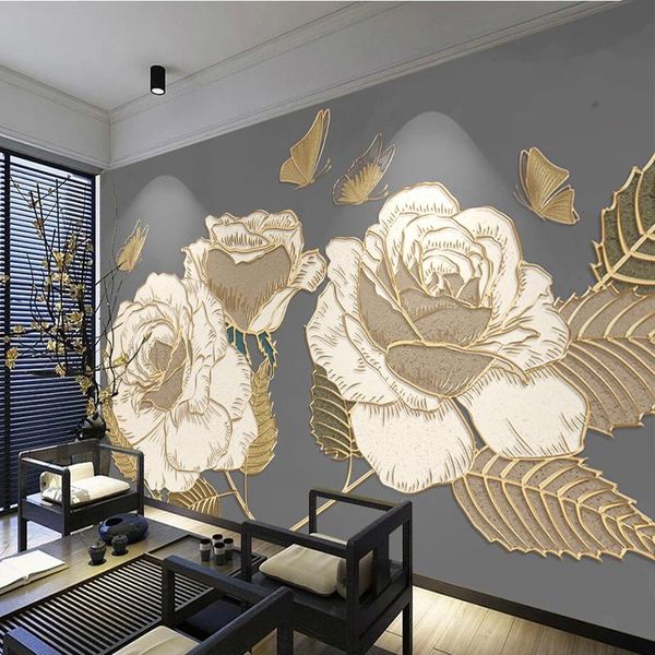 custom wall mural walls silk cloth beautiful golden relief rose butterfly wallpaper living room tv background home decor fresco
custom wall mural walls silk cloth beautiful golden relief rose butterfly wallpaper living room tv background home decor fresco