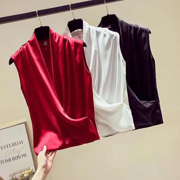 7 colors women blouse summer v neck chiffon casual shirt sleeveless solid color tunic blusas mujer de moda 2021 fy400, White
7 colors women blouse summer v neck chiffon casual shirt sleeveless solid color tunic blusas mujer de moda 2021 fy400, White