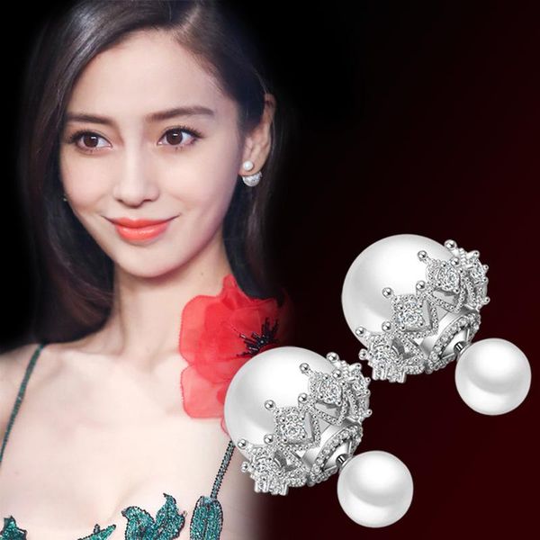 stud modaone vintage fashion 925 sterling silver lace zircon double pearl earrings two wear ways women boucle d'oreille, Golden;silver
stud modaone vintage fashion 925 sterling silver lace zircon double pearl earrings two wear ways women boucle d'oreille, Golden;silver