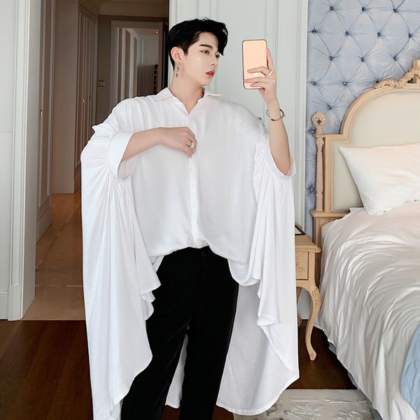 2021 men of the raggedy design short-sleeve korean man-style punk-hip hop long black-white shirts occasional vintage shirt gl58, White;black
2021 men of the raggedy design short-sleeve korean man-style punk-hip hop long black-white shirts occasional vintage shirt gl58, White;black