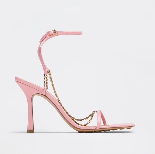 summer luxurious brand stretch leather sandals shoes chain embellishment high heels rubber-injected outsole exquisite evening pumps, Black
summer luxurious brand stretch leather sandals shoes chain embellishment high heels rubber-injected outsole exquisite evening pumps, Black