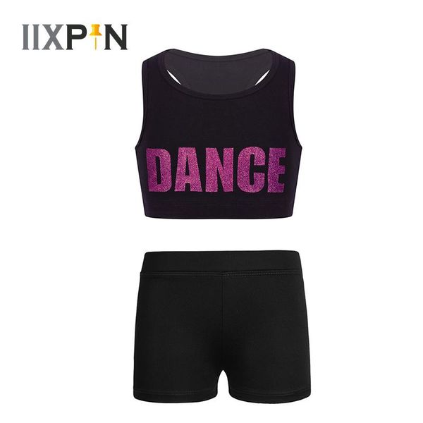 kids girls ballet dance clothes sport dance gymnastics costume set letter printed crop with shorts bottoms stage dancewear, Black;red
kids girls ballet dance clothes sport dance gymnastics costume set letter printed crop with shorts bottoms stage dancewear, Black;red