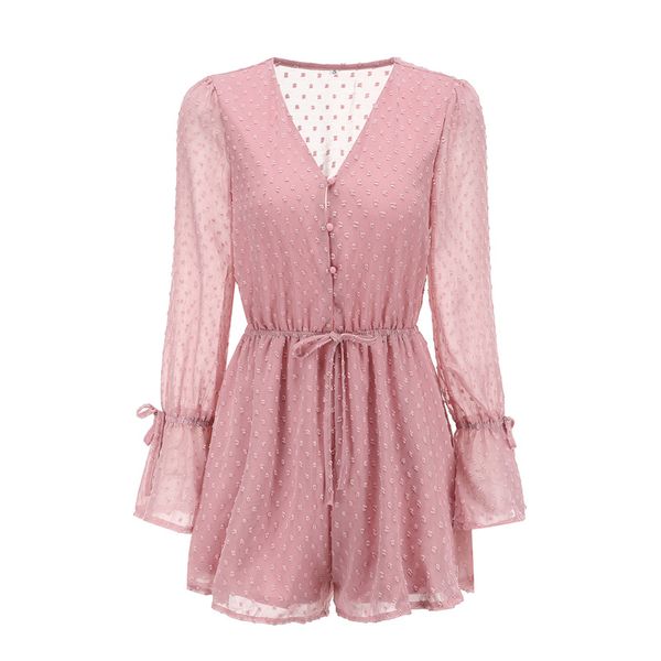 jumpsuit transparent playsuit summer bohemian beach overalls pink polka dot short women rompers long sleeve european and american style, Black;white
jumpsuit transparent playsuit summer bohemian beach overalls pink polka dot short women rompers long sleeve european and american style, Black;white