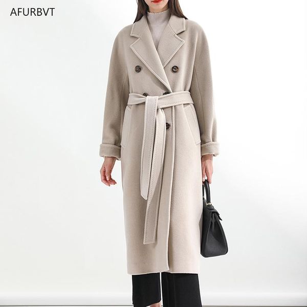 women's wool & blends women elegant long coat with belt solid color sleeve chic outerwear ladies overcoat autumn winter 2021 balck, Black
women's wool & blends women elegant long coat with belt solid color sleeve chic outerwear ladies overcoat autumn winter 2021 balck, Black