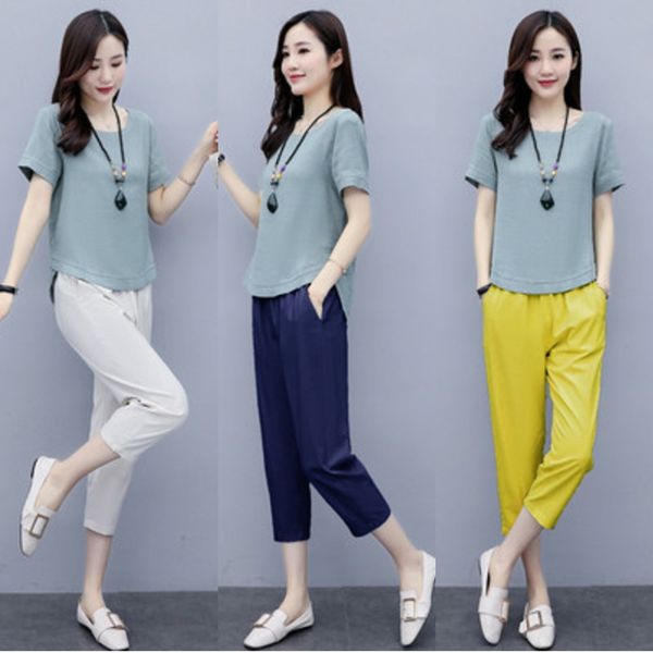 xjvoh women's and two-piece cotton summer new korean women's elegant fashion casual suit set cotton linen 2020 linen zdh64, Gray
xjvoh women's and two-piece cotton summer new korean women's elegant fashion casual suit set cotton linen 2020 linen zdh64, Gray