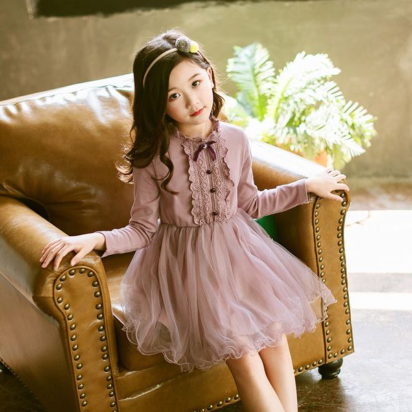

2020 Autumn Baby Girls Ball Gown Princess Dress Children Long Sleeve Clothing Lolita Style Petal Outerwear