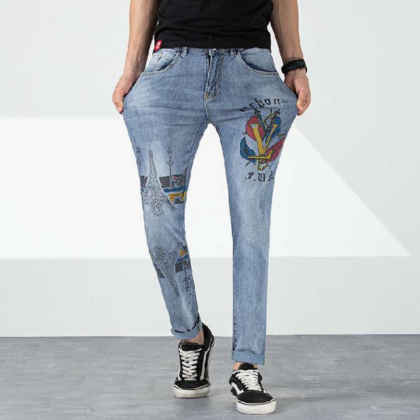 personalized printing new jeans 2020 slim straight tube fashionable and handsome leggings men's wear, Blue
personalized printing new jeans 2020 slim straight tube fashionable and handsome leggings men's wear, Blue
