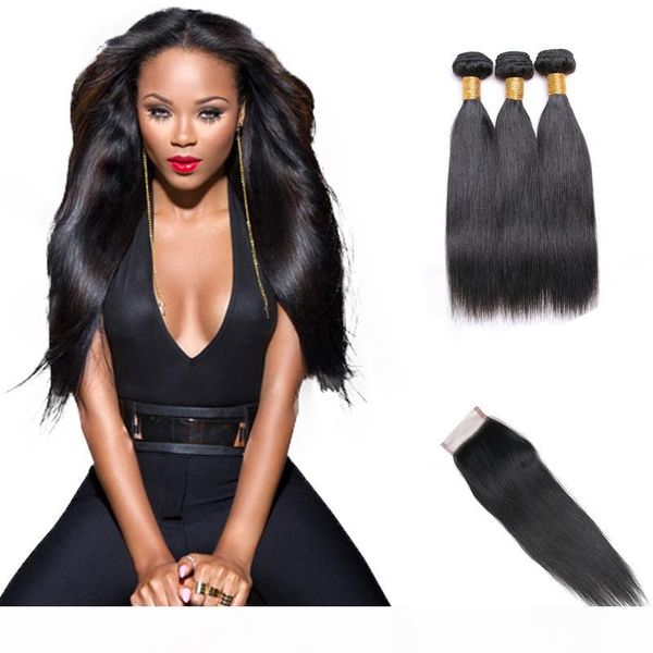7a grade malaysian straight human hair bundles with closure 4 bundles with closure remy hair extensions natural color, Black
7a grade malaysian straight human hair bundles with closure 4 bundles with closure remy hair extensions natural color, Black