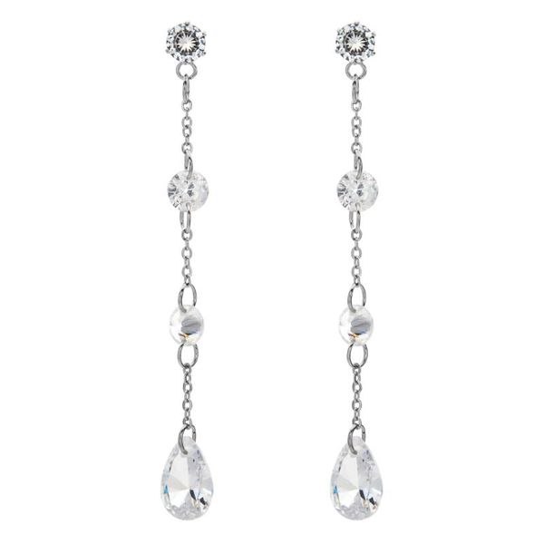 dangle & chandelier zmzy fashion thin long chain cz crystal earring geometric earrings for women elegant stainless steel femme jewelry gift, Silver
dangle & chandelier zmzy fashion thin long chain cz crystal earring geometric earrings for women elegant stainless steel femme jewelry gift, Silver
