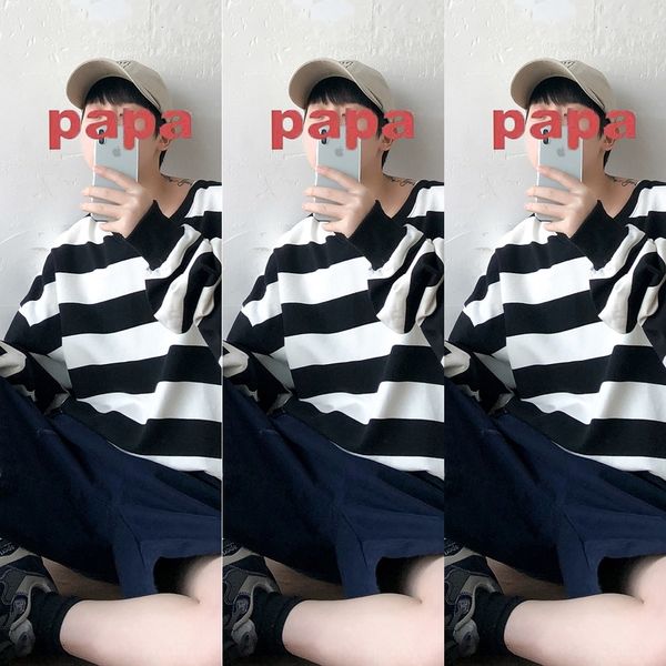 xqxjb m striped round sweatercoat trendy sweater men's long-sleeved base shirt sweaterneck loose upper clothes bf korean style coat for, Black
xqxjb m striped round sweatercoat trendy sweater men's long-sleeved base shirt sweaterneck loose upper clothes bf korean style coat for, Black