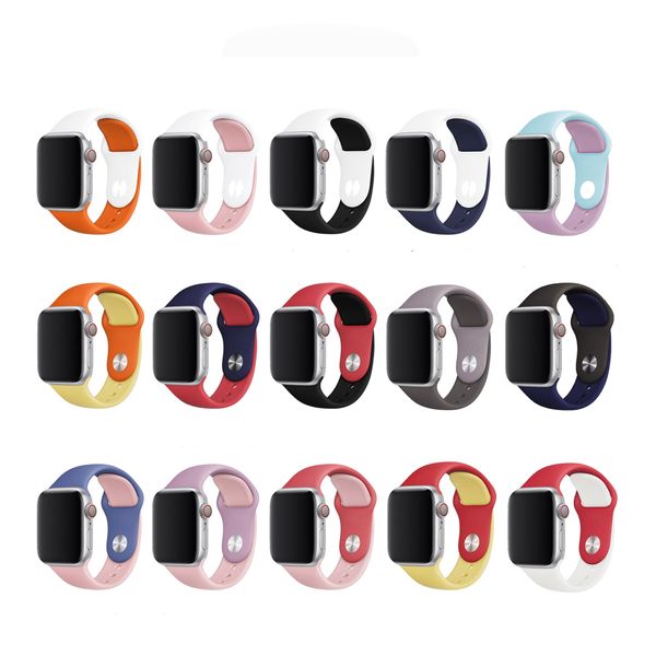 suitable for apple dual-color apple watch strap band2/3/4/5/6 silicone color matching replacement strap 38mm 40mm 42mm 44mm
suitable for apple dual-color apple watch strap band2/3/4/5/6 silicone color matching replacement strap 38mm 40mm 42mm 44mm