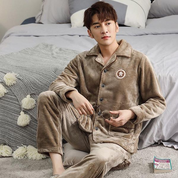 coral fleece pajamas men cardigan suit can be worn outside thickened autumn plus flannel casual home wear men's winter 2020 new, Black;brown
coral fleece pajamas men cardigan suit can be worn outside thickened autumn plus flannel casual home wear men's winter 2020 new, Black;brown