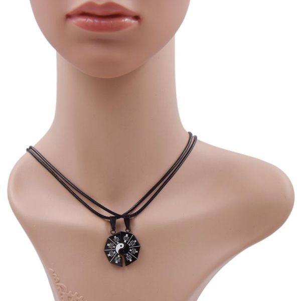 pendant necklaces fashion lychee titanium steel tai chi yin yang couple love necklace valentine's gift chain jewelry, Silver
pendant necklaces fashion lychee titanium steel tai chi yin yang couple love necklace valentine's gift chain jewelry, Silver