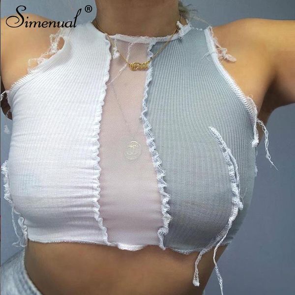simenual mesh patchwork ribbed sleeveless tank women fashion summer street style club crop bodycon skinny casual tanks, White
simenual mesh patchwork ribbed sleeveless tank women fashion summer street style club crop bodycon skinny casual tanks, White