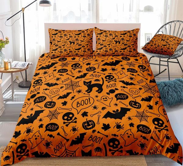 3pcs halloween bedding set orange quilt cover bats skull duvet cover king dropship spider bed set black cartoon kids boys girls 1012
3pcs halloween bedding set orange quilt cover bats skull duvet cover king dropship spider bed set black cartoon kids boys girls 1012