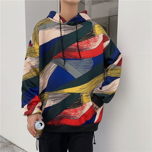 autumn and winter 2020 color contrast sweater men's plush trend loose coat fashion street lovers' hooded fashion, Black
autumn and winter 2020 color contrast sweater men's plush trend loose coat fashion street lovers' hooded fashion, Black