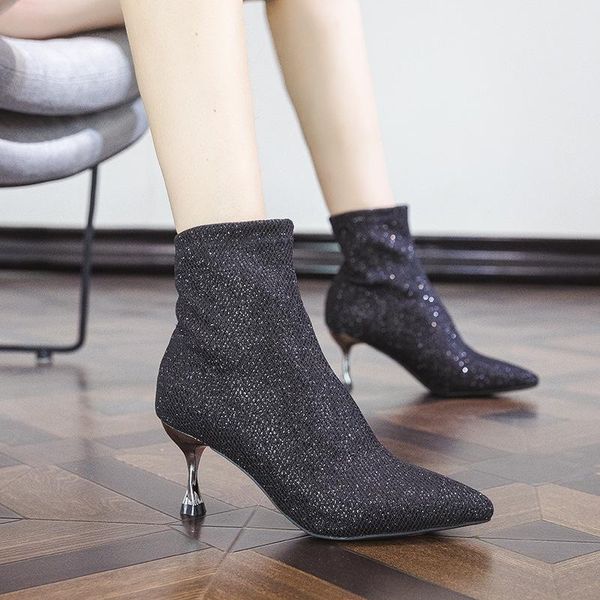 boots women's autumn fashion sequin pointed-toe bounce sos single boots thin thin heeled high heel lady shoes -40, Black
boots women's autumn fashion sequin pointed-toe bounce sos single boots thin thin heeled high heel lady shoes -40, Black