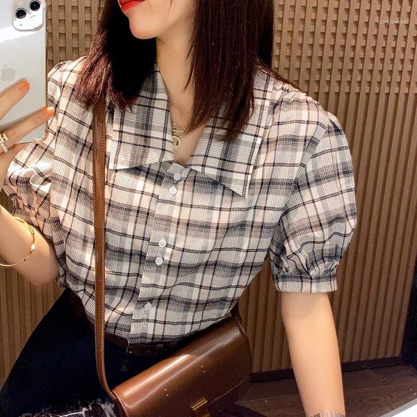 mishow 2020 women blouses summer plaid shirts women office lady short sleeve casual turn down collar retro female mx20b42251, White
mishow 2020 women blouses summer plaid shirts women office lady short sleeve casual turn down collar retro female mx20b42251, White
