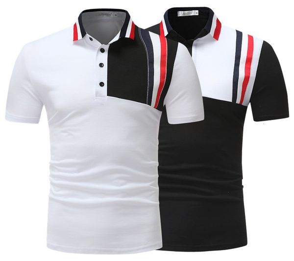 summer new fashion stitching color thread men's short sleeve polo european casual base shirt, White;black
summer new fashion stitching color thread men's short sleeve polo european casual base shirt, White;black