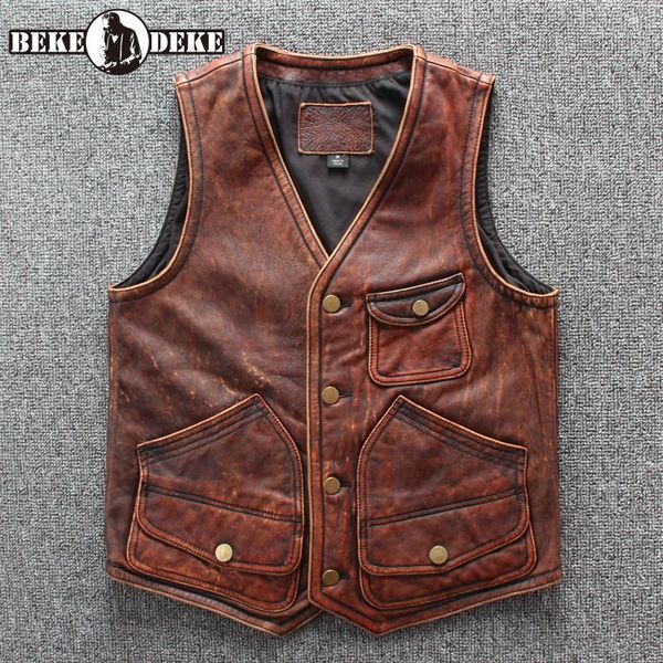 mens real leather vest vintage genuine leather cowhide sleeveless jackets biker vest casual waistcoat plus size 5xl1, Black;white
mens real leather vest vintage genuine leather cowhide sleeveless jackets biker vest casual waistcoat plus size 5xl1, Black;white