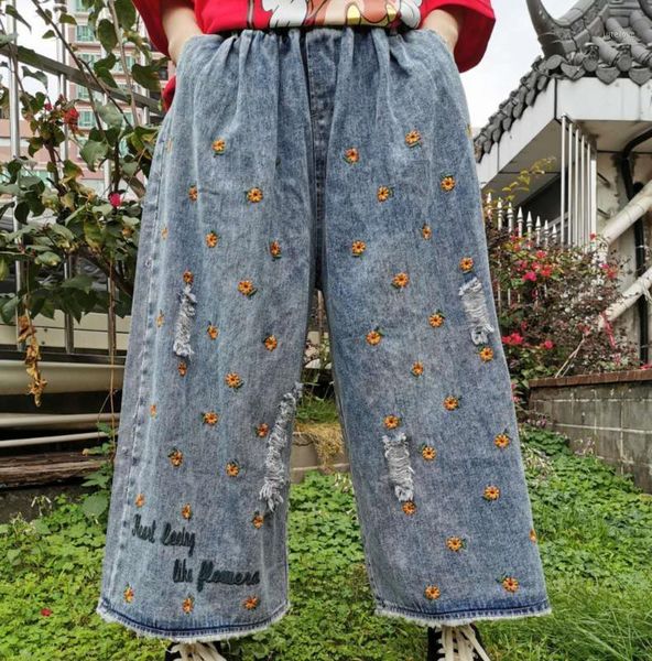 embroidery wide leg jeans women all-match denim pants loose vintage trousers plus size cowboy boyfriend ripped hole pantalone1, Blue
embroidery wide leg jeans women all-match denim pants loose vintage trousers plus size cowboy boyfriend ripped hole pantalone1, Blue