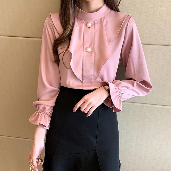 women's spring autumn style chiffon shirt ruffles long sleeve turtleneck solid color korean casual df39421, White
women's spring autumn style chiffon shirt ruffles long sleeve turtleneck solid color korean casual df39421, White