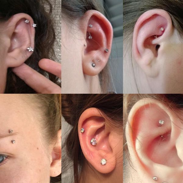 showlove-1pcs surgical steel zircon internally threaded star round zircon cartilage earring eyebrow ring piercing jewelry 16g q sqcxgt, Silver
showlove-1pcs surgical steel zircon internally threaded star round zircon cartilage earring eyebrow ring piercing jewelry 16g q sqcxgt, Silver