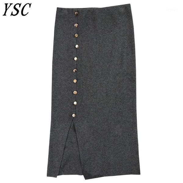 2019 autumn latest style women's knitted cashmere blending skirt solid color button decoration split style skirt1, Black
2019 autumn latest style women's knitted cashmere blending skirt solid color button decoration split style skirt1, Black