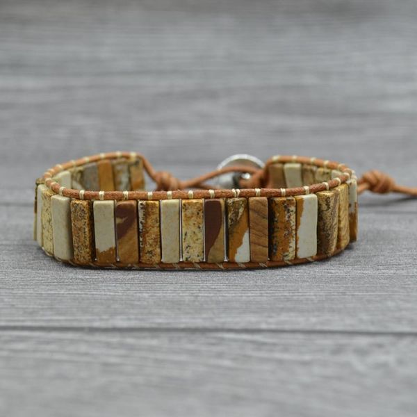 handmade leather wrap chakra natural stone bracelet natural tube beads bracelet men and women fashion accessories, Golden;silver
handmade leather wrap chakra natural stone bracelet natural tube beads bracelet men and women fashion accessories, Golden;silver