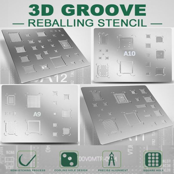 3d bga steel net a8 a9 a10 a11 a12 for 6 6p 7 8 8p x xr directly heated mobile phone bga ic reballing stencil
3d bga steel net a8 a9 a10 a11 a12 for 6 6p 7 8 8p x xr directly heated mobile phone bga ic reballing stencil