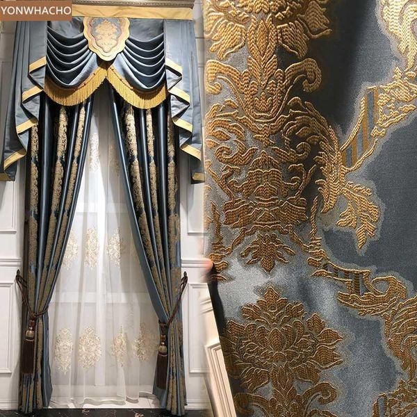custom curtain luxury simulation silk satin jacquard living room blue european cloth blackout curtain tulle valance drapes b6111
custom curtain luxury simulation silk satin jacquard living room blue european cloth blackout curtain tulle valance drapes b6111