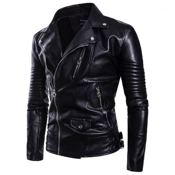 fashion ouma 2018 autumn new style men fold-down collar locomotive leather coat men's wear foreign trade leather jacket b0291, Black
fashion ouma 2018 autumn new style men fold-down collar locomotive leather coat men's wear foreign trade leather jacket b0291, Black