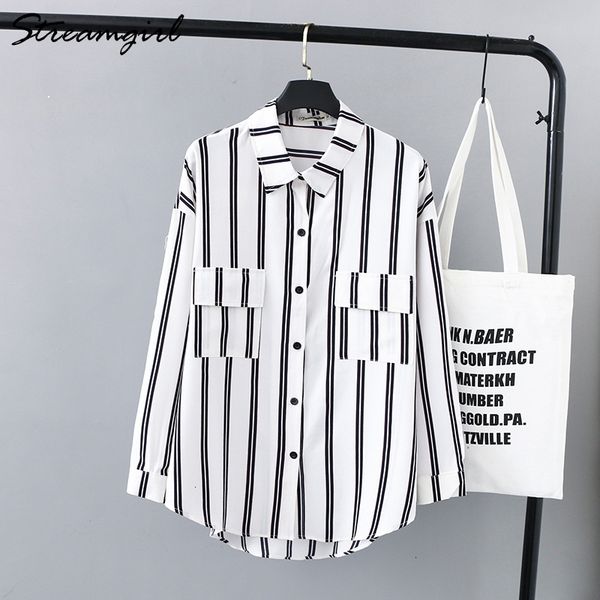 2021 new shirt lets loose double pocket ladies'shirts size red striped blouse female shirts w636, White
2021 new shirt lets loose double pocket ladies'shirts size red striped blouse female shirts w636, White
