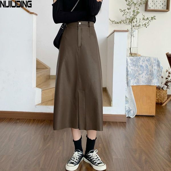 2020 autumn winter mid-length vintage split skirt women's high waist a- line pu leather mid-calf skirts mujer faldas, Black
2020 autumn winter mid-length vintage split skirt women's high waist a- line pu leather mid-calf skirts mujer faldas, Black